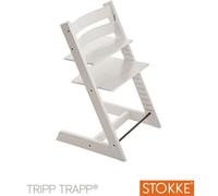 Chaise haute pour enfant - STOKKE - Tripp Trapp - Bois de hêtre - Blanc - Réglable en hauteur et en profondeur