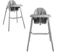 Chaise haute pour enfants Lorelli Pesto Repose-pieds réglable, ceinture de sécurité à 5 points gris