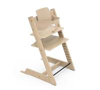 Chaise haute Stokke Tripp Trapp, Chêne Naturel - Comprend la chaise + le Baby Set 2 pour les enfants de 6 à 36 mois - Ajustable, ergonomique et facile à nettoyer