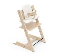 Chaise haute Stokke Tripp Trapp (Naturel) avec coussin OCS (Wheat Cream) - Inclut chaise Tripp Trapp, Baby Set 2 (6-36 mois) coussin - Réglable, ergonomique et facile à nettoyer