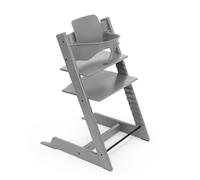 Chaise haute Stokke Tripp Trapp, Storm Grey - Comprend la chaise + le Baby Set 2 pour les enfants de 6 à 36 mois - Ajustable, ergonomique et facile à nettoyer