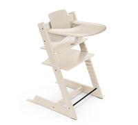 Chaise haute Stokke Tripp Trapp (Vanilla White) avec le plateau Stokke (Vanilla White) - Comprend la chaise + le Baby Set 2 pour les enfants de 6 à 36 mois - Ajustable, ergonomique et facile à nettoyer