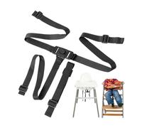 Chaise haute système de ceinture 3 points, 1 set, compatible avec bebeconfort, IKEA, Kinderkraft, Safety 1st, et bien d'autres, en noir, avec sangle d'entrejambe