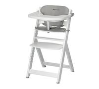 Bebeconfort Timba + coussin d'assise, Chaise haute évolutive, 6 mois-10 ans, Plateau amovible, Assise/repose-pieds réglable, Blanc + Gris clair