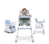 Chaise haute Twinky® - Ensemble poussette 2 en 1 - Bleu - Chaise de salle à manger pliante, poussette et chaise haute pour table - Chaise haute