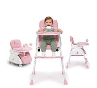 Chaise haute Twinky® - Ensemble poussette 2 en 1 - Rose - Chaise de salle à manger pliante, poussette et chaise haute pour table - Chaise haute