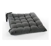 Atmosphera - Galette de Chaise en Coton Gris foncé 38x38 cm