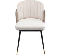 Chaise Hojas velours beige et taupe Kare Design