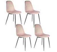 Chaise - Home Deco Factory - Giulia - Velours Côtelé - Rose