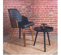HOME DECO FACTORY - HD6603 Chaise Rétro Nash - Fauteuil de Table Confortable - Design Chic pour Salon et Salle à Manger - 57 x 51 x 79 cm - Couleur Noir