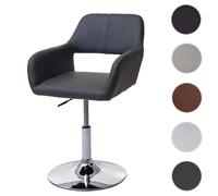 Mendler Chaise de salle à manger HWC-A50 III – Similicuir rétro années 50, gris, pied métal