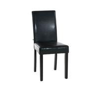 CLP Chaise de Salle à Manger INA en Similicuir I Siège Rembourré I Chaise avec Dossier Et Pieds en Bois, Couleur:Noir, Couleur du Cadre:Noir