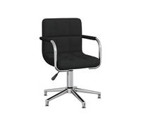 vidaXL Chaise Pivotante de Salle à Manger Chaise à Dîner Siège de Cuisine Chaise de Repas Hauteur Réglable Maison Intérieur Noir Tissu