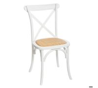 Chaise ""Isak"" hêtre et cannage blanc - Atmosphera Créateur d'intérieur