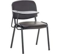 CLP Chaise Visiteur Ken Similicuir et Tablette Rabattable I Chaise Salle de Conférence Stable Confortable Dossier et Assise Rembourrés I Couleur, Couleur:Marron