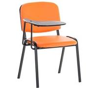 CLP Chaise Visiteur Ken Similicuir et Tablette Rabattable I Chaise Salle de Conférence Stable Confortable Dossier et Assise Rembourrés I Couleur, Couleur:Orange