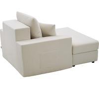 Chaise longue, 1115 mm Chaise longue modulaire sans dossier pour l'intérieur, fauteuil de lecture surdimensionné en velours côtelé avec coussins et accoudoirs, canapé-lit à assise profonde pour salon,