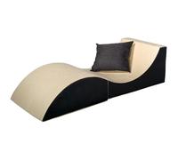 Chaise longue 3 en 1 multi-usage beige-gris