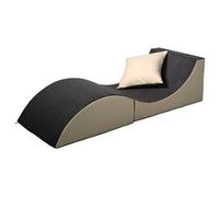 Chaise longue 3 en 1 multi-usage gris-beige