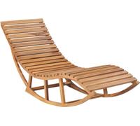 Chaise longue à bascule avec support en teck massif