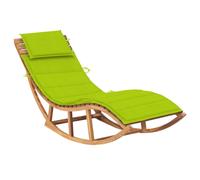 Chaise longue à bascule avec support en teck massif