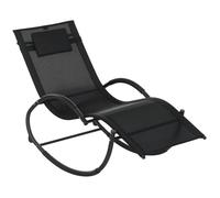 Chaise longue à bascule - Outsunny - avec tétière - utilisation extérieure intérieure - gris chiné
