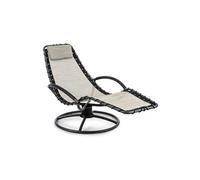 blumfeldt The Chiller - Chaise Longue à Bascule, Construction Stable, Anti-basculement, Surface de Couchage aérée, Facile d'entretien, Résistant aux intempéries en PVC, Ergonomique, Beige
