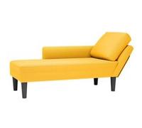 vidaXL Chaise Longue avec Coussin Jaune Clair Tissu en Velours côtelé, canapé-lit, Chaise de détente, Chaise Longue rembourrée, Fauteuil de Salon