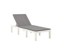 Chaise longue avec coussin Plastique Blanc