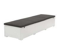Chaise Longue avec Coussin Poly rotin Blanc pour Jardin et Terrasse | Résine tressée blanche - Cadre réglable - Coussin amovible - Utilisation résistante aux intempéries - Montage facile