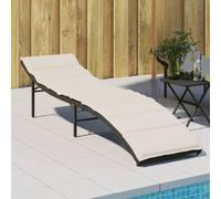 Chaise longue avec coussin vidaXL - Noir