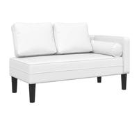 vidaXL Chaise longue 4007564 2 places similicuir blanc avec coussins rembourré Blanc G