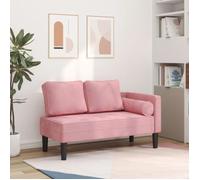vidaXL Chaise longue Rose G avec coussins en velours rose