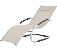 Chaise longue avec oreiller Aluminium et textilène Crème