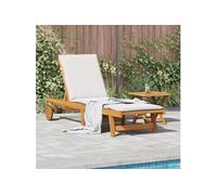 vidaXL Bain de soleil avec table en bois massif d'acacia