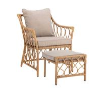 Chaise longue avec tabouret Belluce WxHxD 66x82x72cm/ stool WxHxD 46x38x46xm
