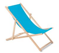Green Blue Fauteuil de Plage Pliant en hetre Classique Lit de Plage (Bleu Clair)