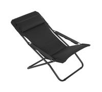 Chaise Longue - Bain De Soleil - Transat Jardin - Pliant - Transabed - Aircomfort® - Noir Acier - Lafuma Mobilier