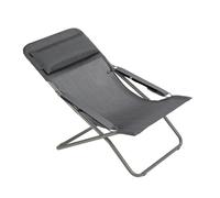 Chaise Longue - Bain De Soleil - Transat Jardin - Pliant - Transabed - Batyline® Duo - Gris Obsidian - Lafuma Mobilier