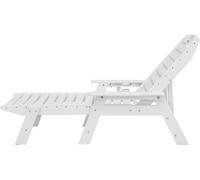 Chaise longue, capacité de charge de 181 kg, chaise longue de jardin réglable en 6 positions, chaise longue d'extérieur en PEHD avec dossier et porte-gobelet, pour piscine, terrasse, jardin, pelouse,
