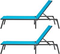 Chaise longue Chaise longue d'extérieur Chaise longue de patio Réglable en 5 positions 2 pièces