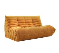 Chaise longue confortable en daim doux, canapé de sol de compression en éponge, double siège pour salon ou chambre à coucher, pouf sans os