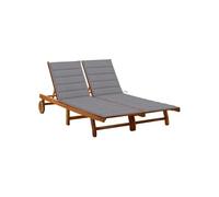 vidaXL Bain de soleil 2 personnes avec coussins en bois massif d'acacia