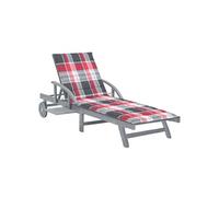 Chaise longue de jardin avec coussin Bois d'acacia solide3061342