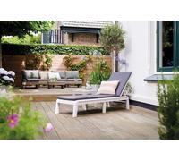 Chaise longue de jardin avec coussin Mallorca blanc