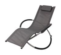 Bc-elec - HMBL-04-GREY Fauteuil lounge gris, déhousseur de jardin, fauteuil de jardin, fauteuil à bascule, résistant aux intempéries, max 180kg
