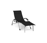 Blumfeldt sunnyvale - chaise longue avec repose-pieds en aluminium , 4 positions de dossier - noir