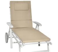 Chaise longue de jardin Coussin pour chaise longue Loft RL, 200x60x5cm, Naturel