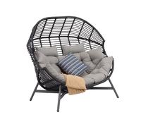 Chaise longue de jardin en aluminium pour 2 personnes Tulum Garden Point anthracite