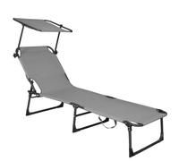 Chaise longue de jardin Fauteuil d'été avec pare-soleil Chaise longue de plage pliante 57 x 188 cm avec poignées de transport